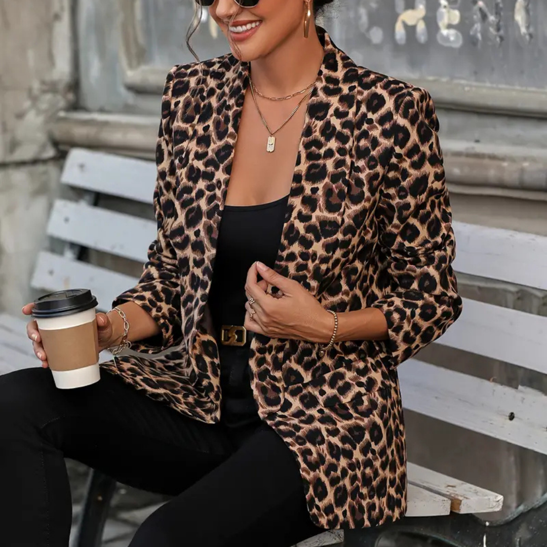 CHAQUETA BLAZER ANIMAL PRINT