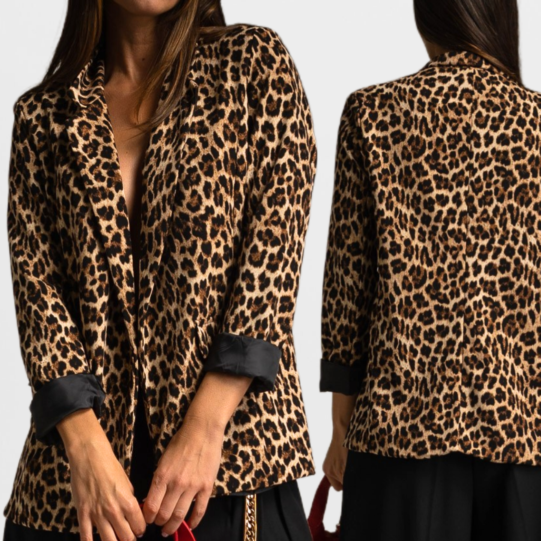 CHAQUETA BLAZER ANIMAL PRINT